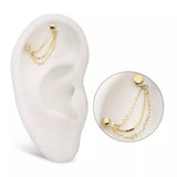 14K Gold 3-Tier Box And Link Nose Chain (3 lengths)