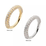 14K Gold 3-Row CZ Clicker (2 colors)
