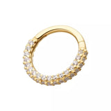 14K Gold 3-Row CZ Clicker (2 colors)