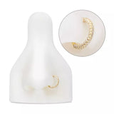 14K Gold 3-Row CZ Clicker (2 colors)