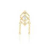 14kt Yellow Gold Iris White CZ Threadless End