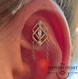 14kt Yellow Gold Iris White CZ Threadless End