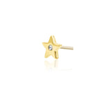 14kt Yellow Gold Star Threadless End