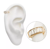 14K Gold 6 CZ Baguette Side Facing Clicker