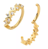 14K Gold 8 Alternating Prong Set CZ Side Facing Clicker