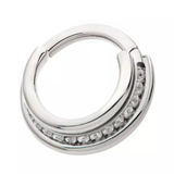 Titanium Triple Stacked Side Facing Full CNC Set CZ Clicker