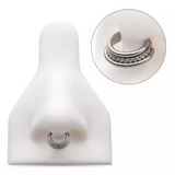 Titanium Triple Stacked Side Facing Full CNC Set CZ Clicker