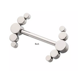 Titanium Threadless 5 Bezel CZ Nipple Bar