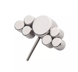 Titanium Threadless Bezel Set Trinity CZ/Opal Side Facing Top (2 colors)