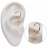 14K Gold 8-Point Star CZ Charm