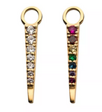 14K Gold 7-CZ Triangle Bar Charm (2 colors)