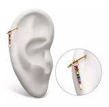 14K Gold 7-CZ Triangle Bar Charm (2 colors)