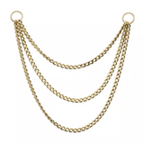 14K Gold 3-Tier Curb Nose Chain (5 lengths)