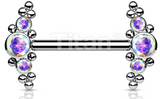 Micro Sphere CZ Cluster Titanium Nipple Barbell (4 colors)