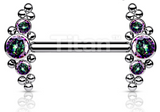Micro Sphere CZ Cluster Titanium Nipple Barbell (4 colors)