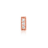 3 Gem Milgrain Cz Bar - Threadless End