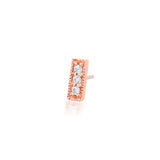 3 Gem Milgrain Cz Bar - Threadless End