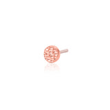 14k Gold Hammered disk Threadless End