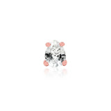 14K Pear Cut CZ Threadless End
