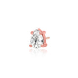 14K Pear Cut CZ Threadless End