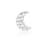 14k Gold Hammered Moon Threadless End