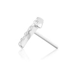 14k Gold Hammered Moon Threadless End