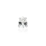 14K Pear Cut CZ Threadless End