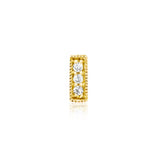 3 Gem Milgrain Cz Bar - Threadless End