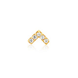 14K Gold Chevron Threadless End