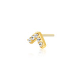 14K Gold Chevron Threadless End