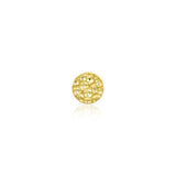14k Gold Hammered disk Threadless End