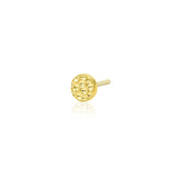 14k Gold Hammered disk Threadless End