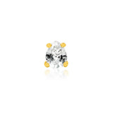 14K Pear Cut CZ Threadless End