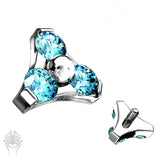 Trinity Flower CZ Int. Threaded Titanium Top (5 colors)
