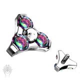 Trinity Flower CZ Int. Threaded Titanium Top (5 colors)