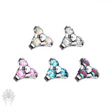 Trinity Flower CZ Int. Threaded Titanium Top (5 colors)