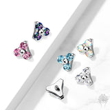 Trinity Flower CZ Int. Threaded Titanium Top (5 colors)