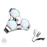 Trinity Flower Opal Int. Threaded Titanium Top (4 colors)