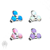 Trinity Flower Opal Int. Threaded Titanium Top (4 colors)