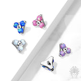 Trinity Flower Opal Int. Threaded Titanium Top (4 colors)