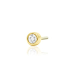 14kt Gold Bezel CZ Threadless End