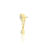 14kt Gold Cora White CZ Threadless End