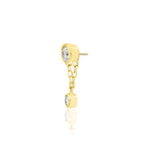 14kt Gold Cora White CZ Threadless End