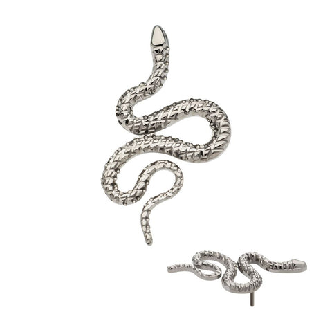 Titanium Diamond Pattern Snake Threadless End