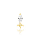 14kt Gold Rana White CZ Threadless End
