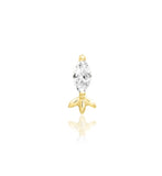 14kt Gold Rana White CZ Threadless End