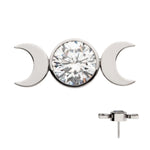 Titanium Triple Moon Phase Threadless End