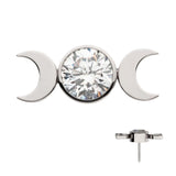 Titanium Triple Moon Phase Threadless End