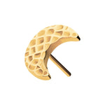 24kt Gold PVD Hammered Crescent Moon Threadless End