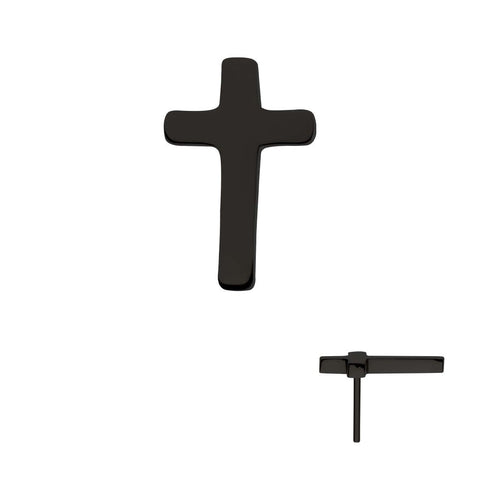Black PVD Titanium Cross Threadless End